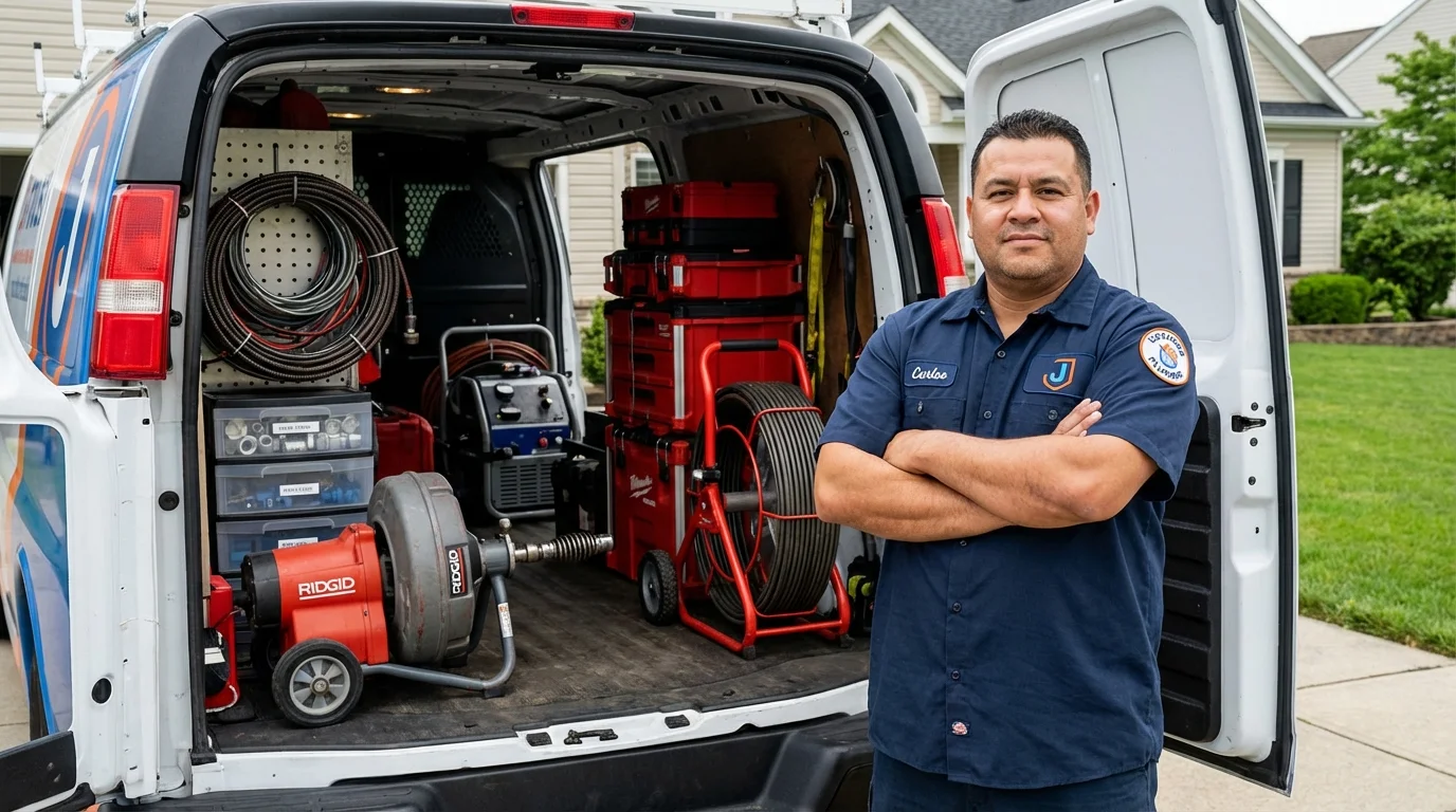 Professional drain cleaning equipment and Johns Plumbing LLC plumber in Greenock