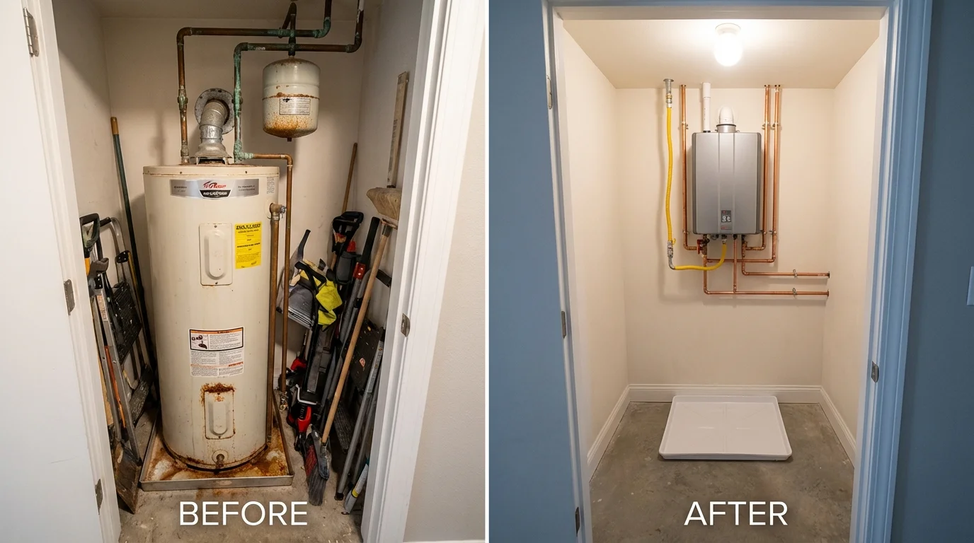Tank water heater versus wall-mounted tankless unit comparison for Greenock, PA homeowners